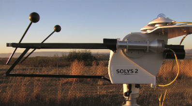 Sun tracker solar monitoring station at a CSP plant
