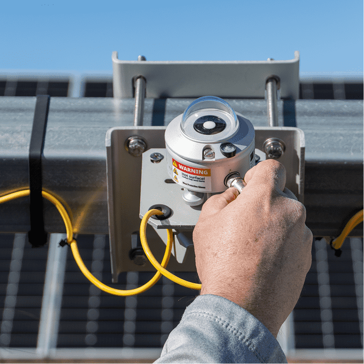 Close up of equipment installation