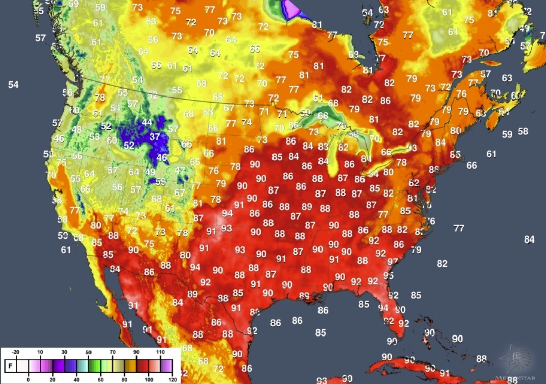 MeteoStar weather intelligence interface displaying layered meteorological maps and real‑time atmospheric data