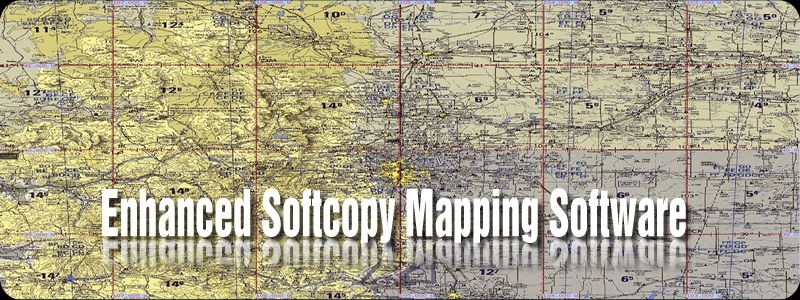 Topographic map background with the text Enhanced Softcopy Mapping Software overlaid Topographic map background with the text Enhanced Softcopy Mapping Software overlaid